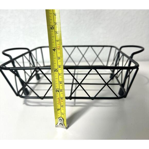 Temptations By Tara Black Casserole Square Wire Basket/Napkin Holder  8 in x 8in - Picture 4 of 7